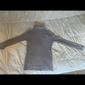 Gray Ribbed Turtleneck